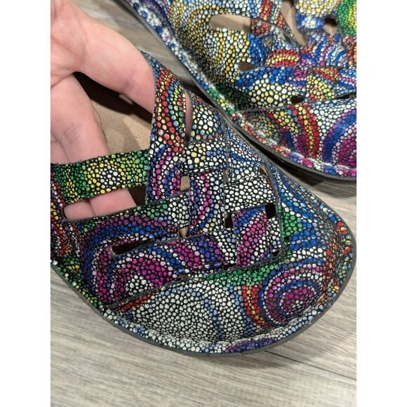 Alegria Clogs Womens Size 38EU US8.5 Fre-387 Rainbow Mosaic Leather Multicolor - Picture 11 of 16